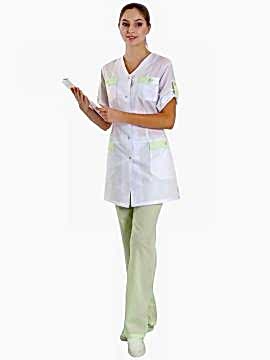 Костюм женский медсестры: халат укороченный ХЖУ-15-4, брюки БРЖ-1-1