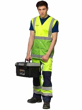 Жилет мужской рабочий сигнальный модель Ж-4-1 - производство Россия