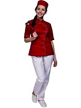 Костюм женский шеф-повара: блуза БП-4-13, брюки БРЖ-1-1, головной убор «таблетка» ГУ-28