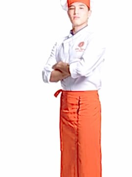 Костюм поварской мужской: китель КП-26-5, фартук Ф-49, брюки БРМ-2-2, колпак ГУ-23