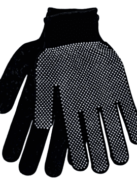 Перчатки рабочие нейлоновые, ПВХ микроточка, черные