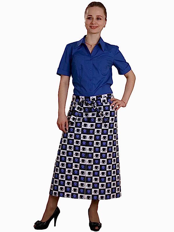 Костюм женский официанта: блуза Б-4-6, фартук Ф-30-4-1, юбка Ю-9