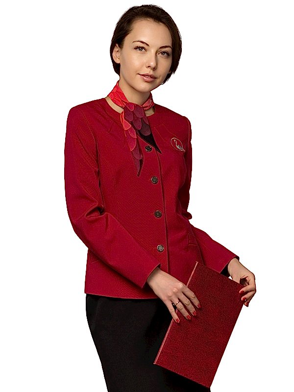 Костюм женский администратора: пиджак  на подкладе ПЖ-5, юбка Ю-9, косынка декоративная КС-1