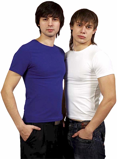 Стрейчевые футболки мужские, круглый ворот, короткий рукав