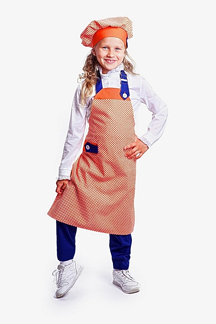 Костюм детский: фартук, брюки и колпак повара